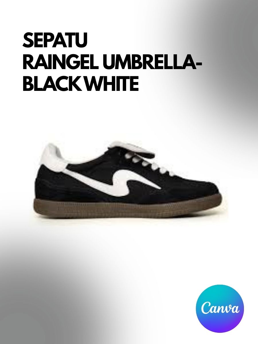 Sepatu Kampus untuk Mahasiswa Aktif dan Percaya Diri, RAINGEL UMBRELLA Black White