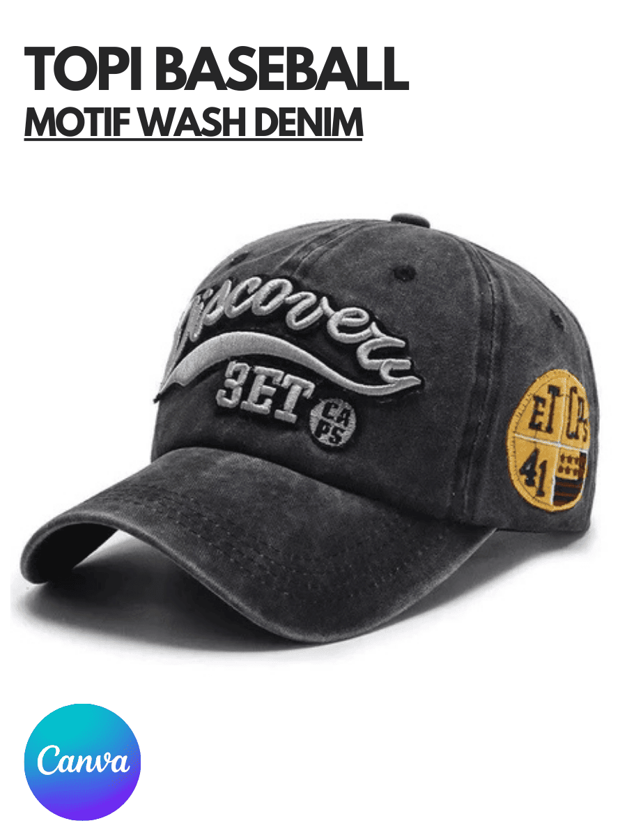 Topi Baseball Unisex Discovery 3ET Wash Denim, Pilihan Stylish Harga Flash Sale yang Wajib Kamu Checkout